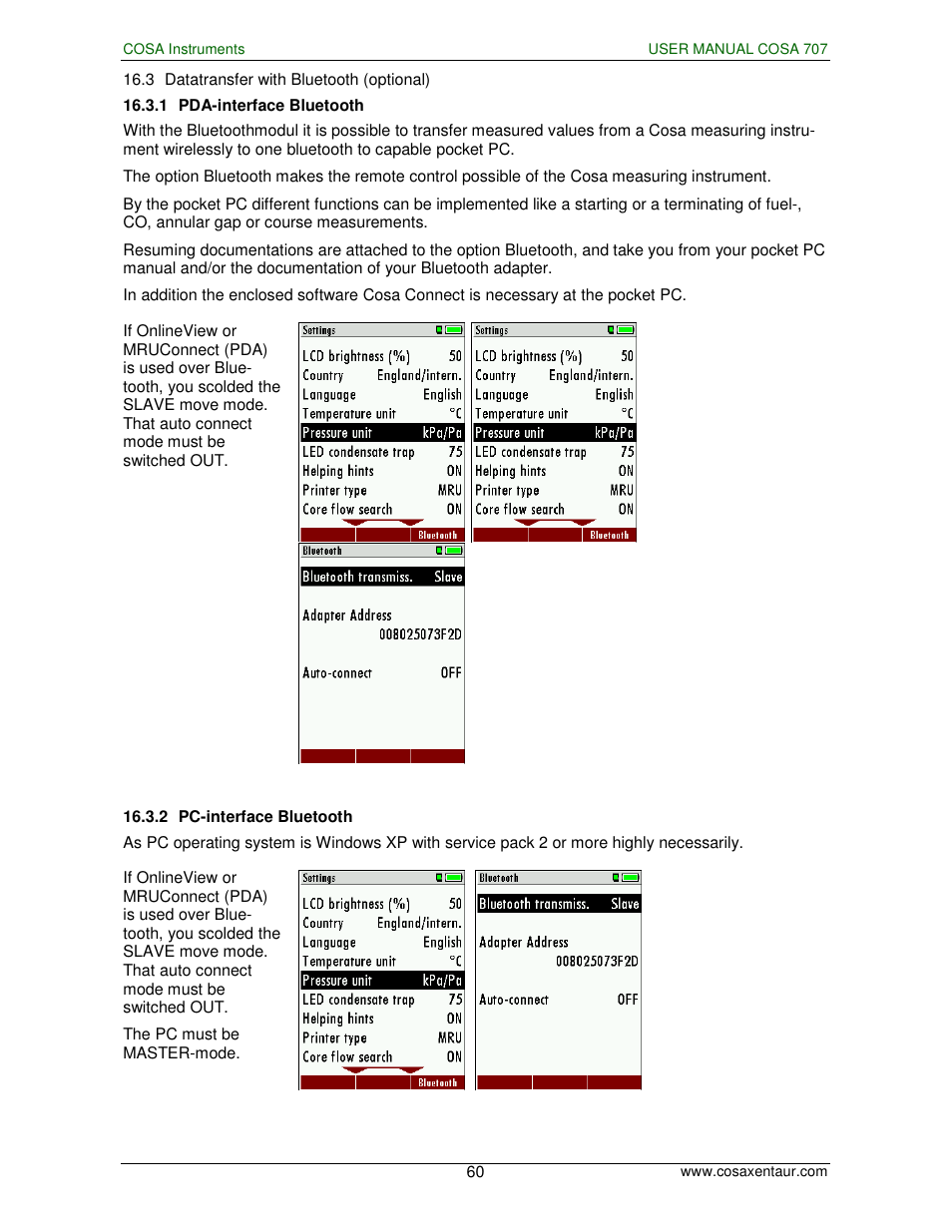 COSA Xentaur COSA 707 User Manual | Page 60 / 67