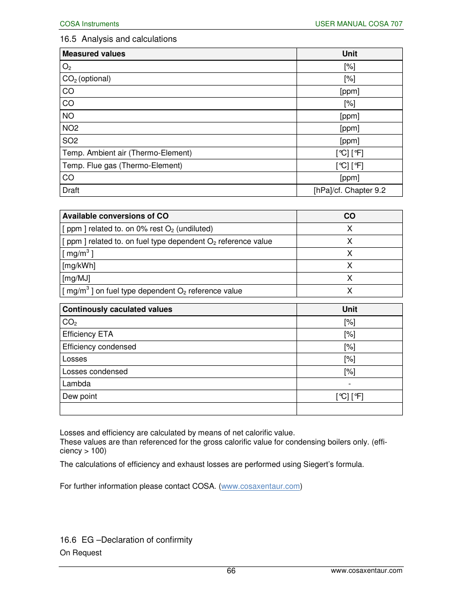 COSA Xentaur COSA 707 User Manual | Page 66 / 67