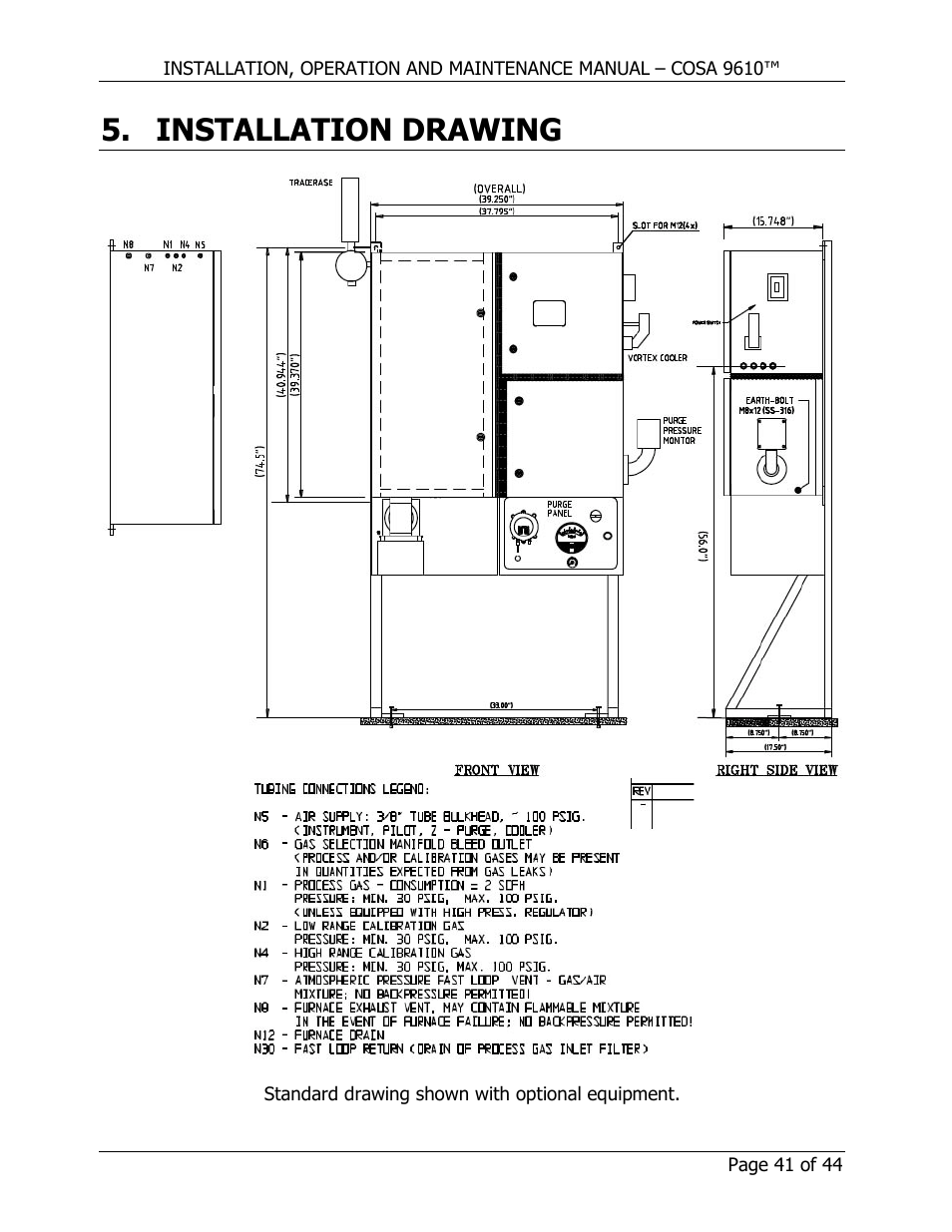 Installation drawing | COSA Xentaur COSA 9610 User Manual | Page 41 / 44