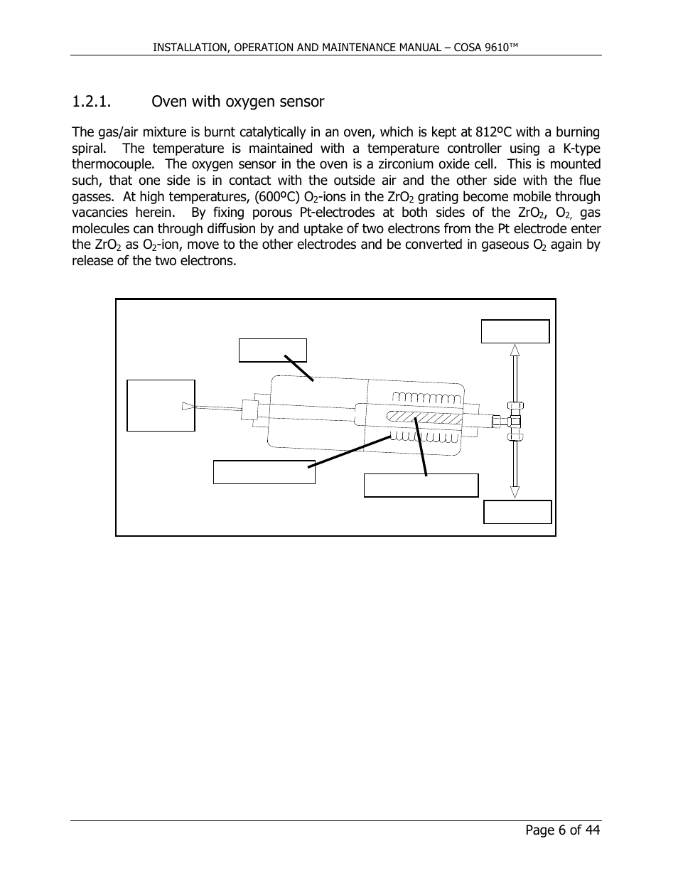 Oven with oxygen sensor | COSA Xentaur COSA 9610 User Manual | Page 6 / 44