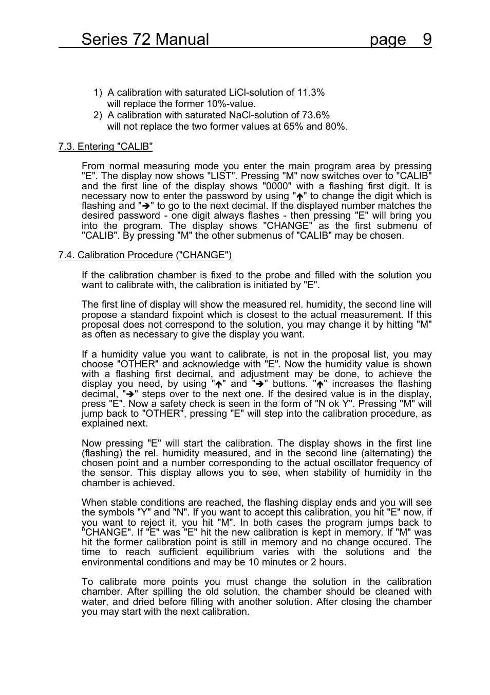 Series 72 manual page 9 | COSA Xentaur Hygrocontrol Type 72 User Manual | Page 13 / 41