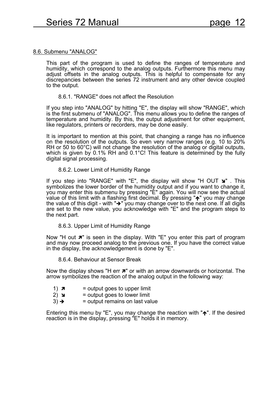 Series 72 manual page 12 | COSA Xentaur Hygrocontrol Type 72 User Manual | Page 16 / 41