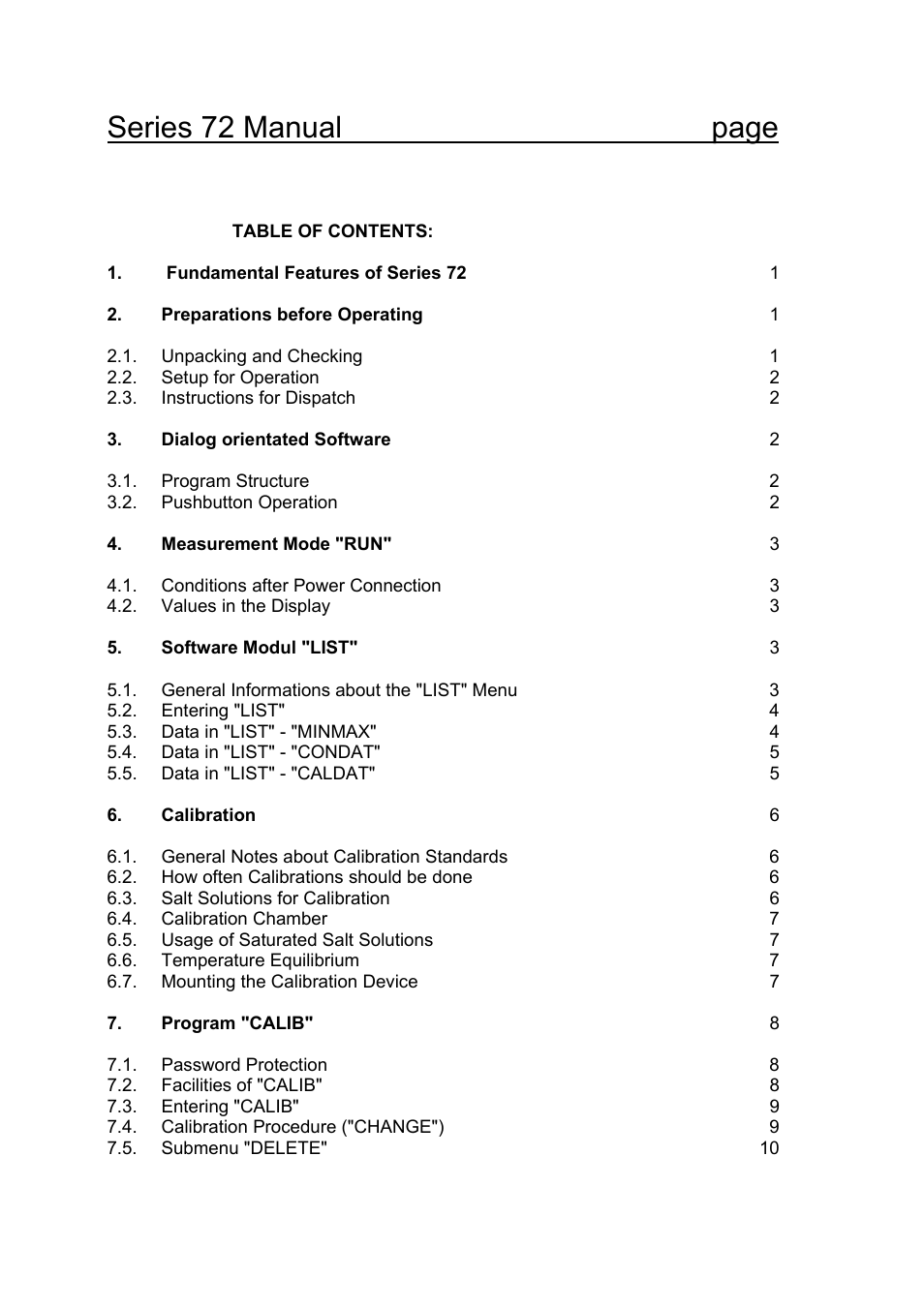 Series 72 manual page | COSA Xentaur Hygrocontrol Type 72 User Manual | Page 2 / 41