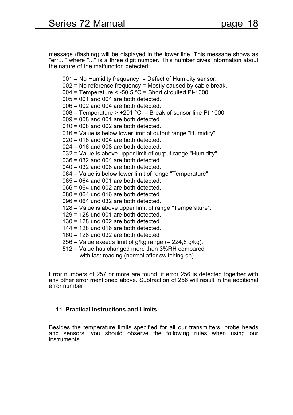 Series 72 manual page 18 | COSA Xentaur Hygrocontrol Type 72 User Manual | Page 22 / 41