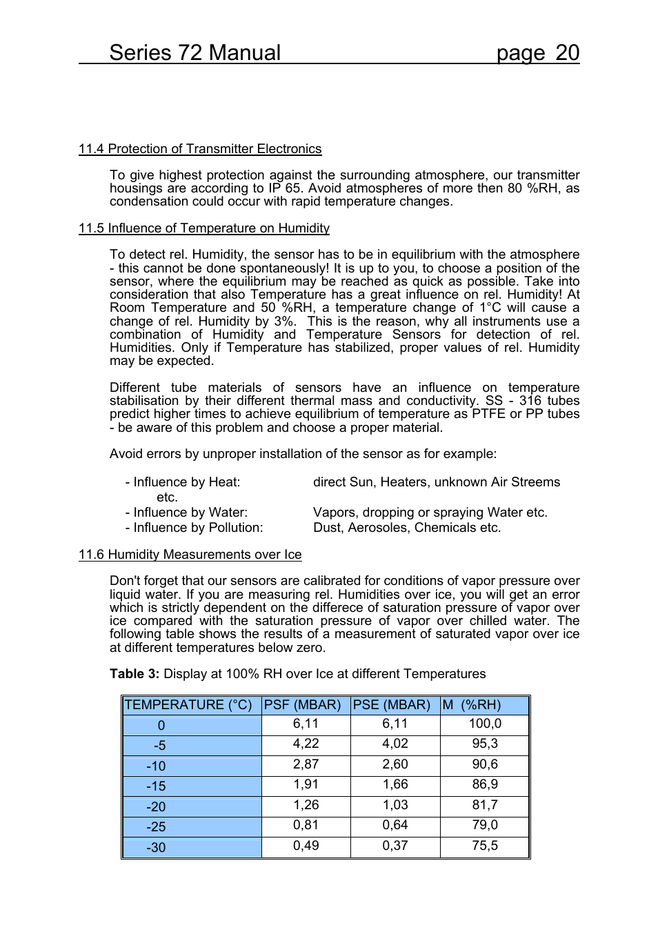 Series 72 manual page 20 | COSA Xentaur Hygrocontrol Type 72 User Manual | Page 24 / 41