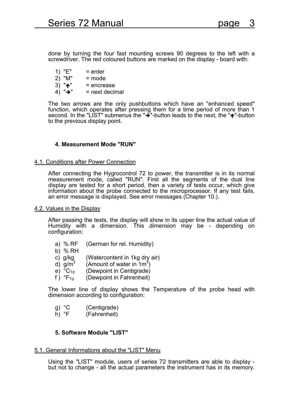 Series 72 manual page 3 | COSA Xentaur Hygrocontrol Type 72 User Manual | Page 7 / 41