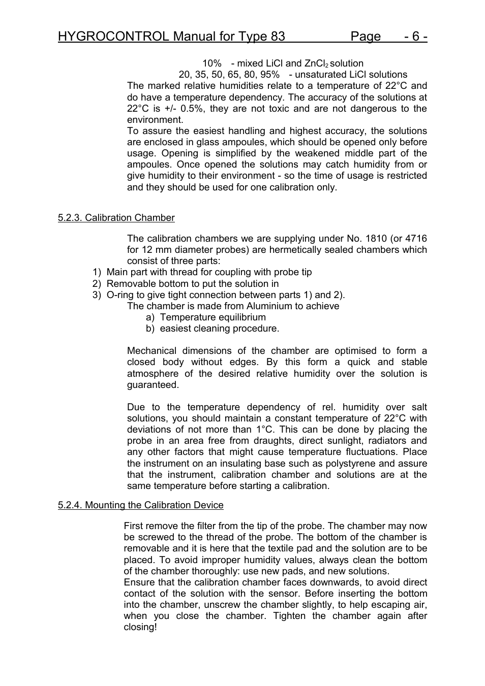 Hygrocontrol manual for type 83 page - 6 | COSA Xentaur Hygrocontrol Type 83 User Manual | Page 7 / 14