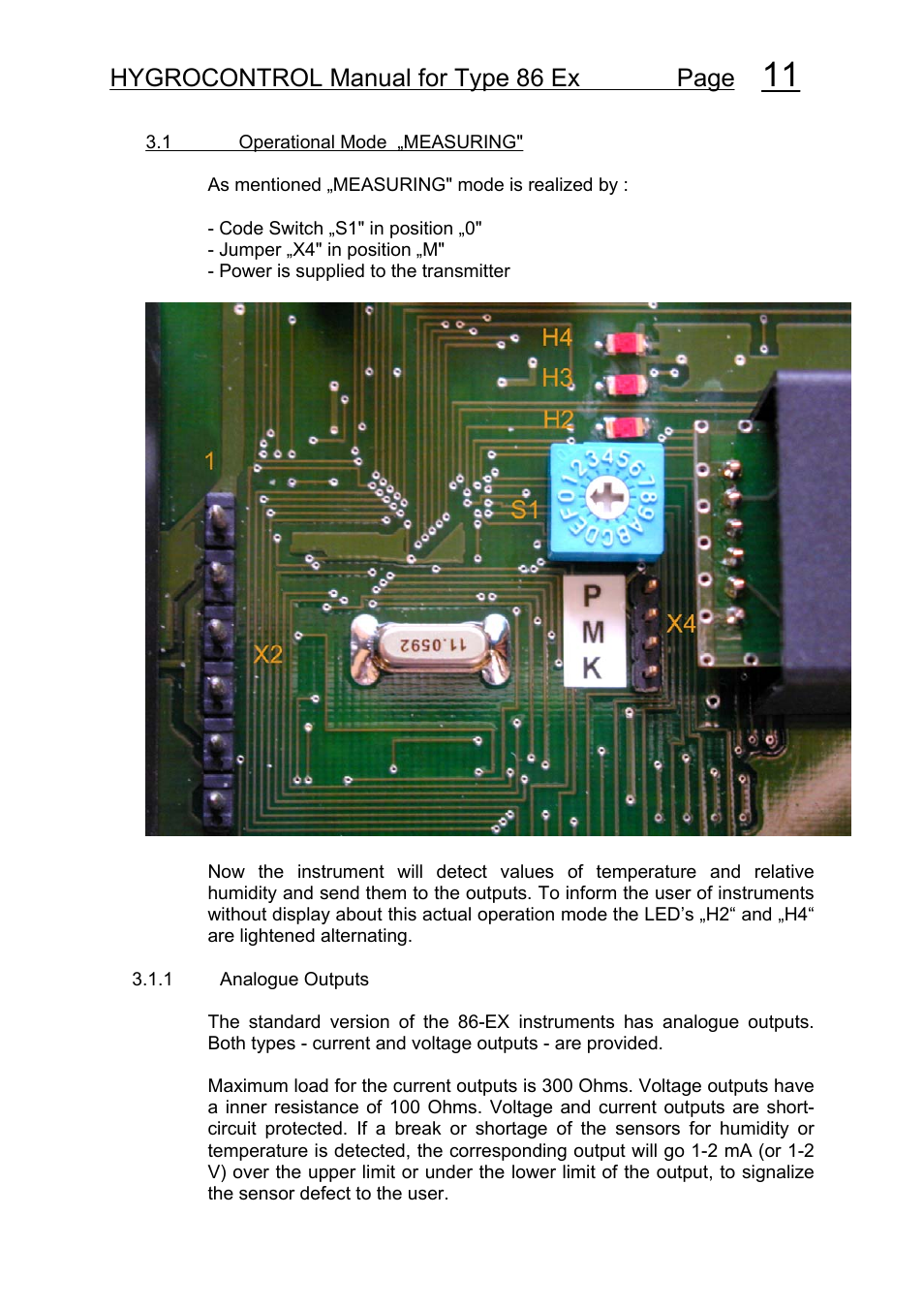 Hygrocontrol manual for type 86 ex page | COSA Xentaur Hygrocontrol Type 86 Ex User Manual | Page 12 / 33