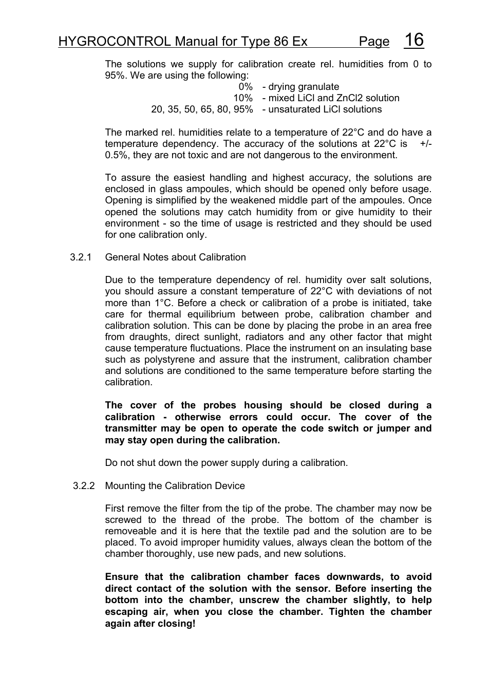 Hygrocontrol manual for type 86 ex page | COSA Xentaur Hygrocontrol Type 86 Ex User Manual | Page 17 / 33