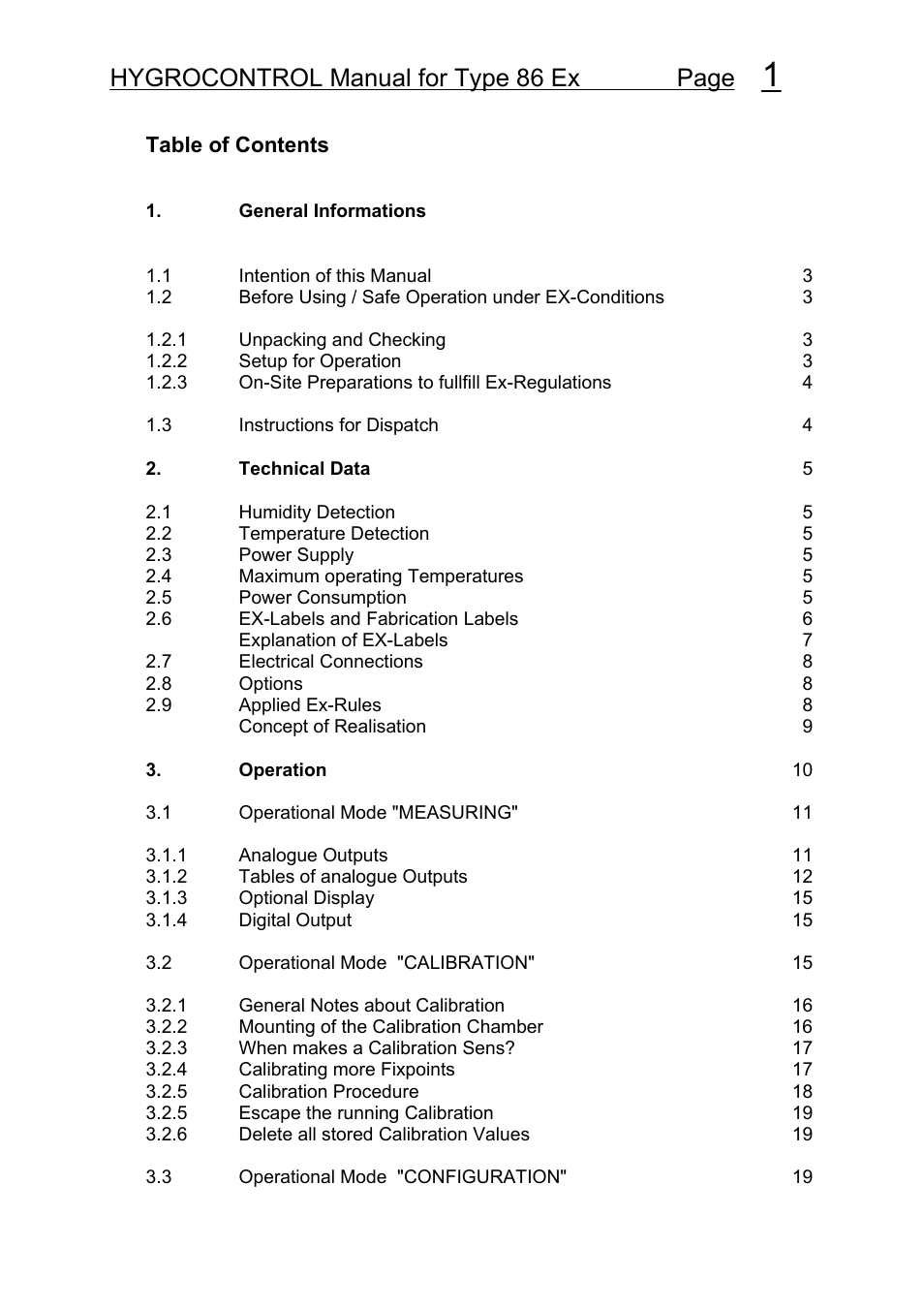 Hygrocontrol manual for type 86 ex page | COSA Xentaur Hygrocontrol Type 86 Ex User Manual | Page 2 / 33