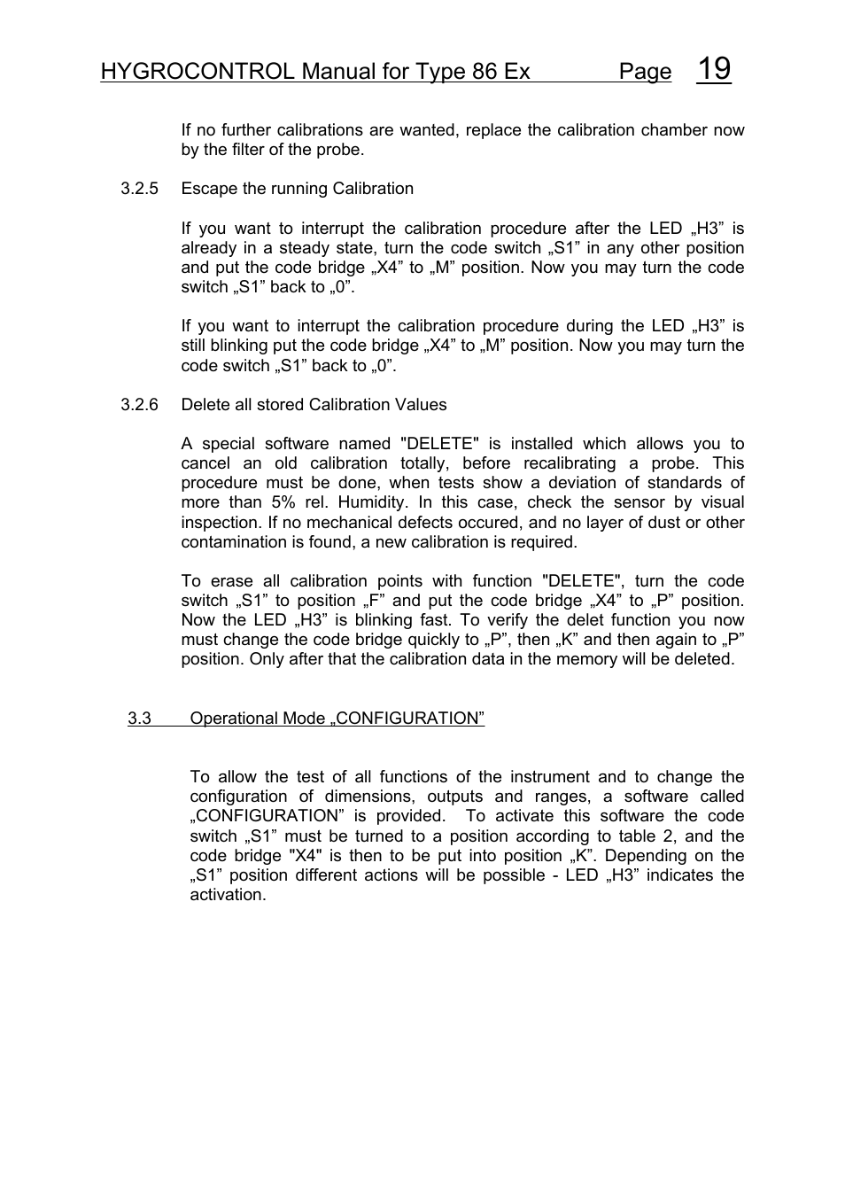 Hygrocontrol manual for type 86 ex page | COSA Xentaur Hygrocontrol Type 86 Ex User Manual | Page 20 / 33