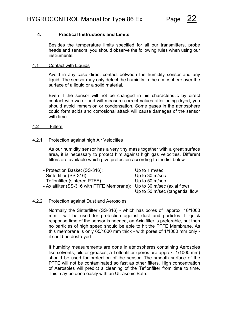 Hygrocontrol manual for type 86 ex page | COSA Xentaur Hygrocontrol Type 86 Ex User Manual | Page 23 / 33