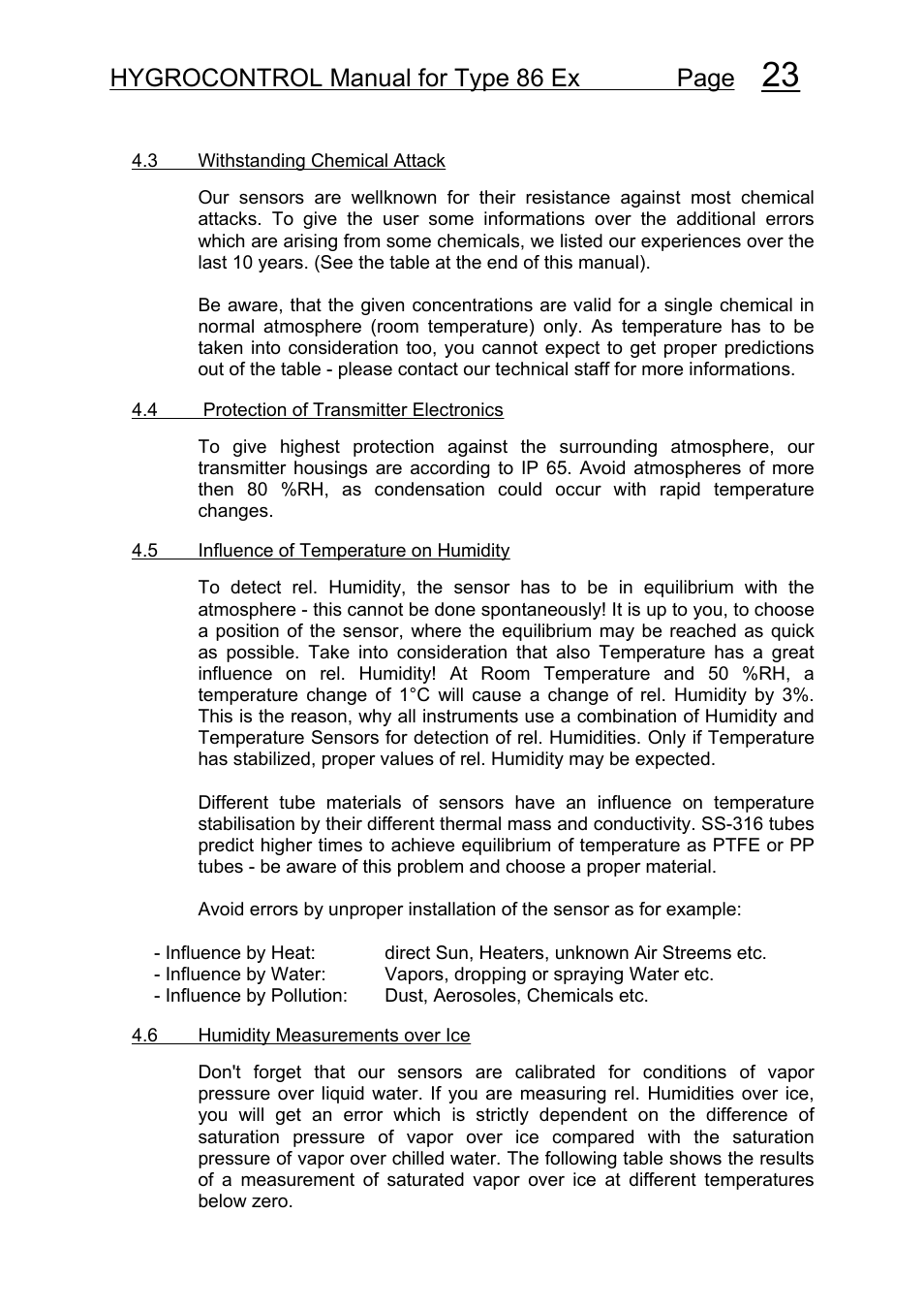 Hygrocontrol manual for type 86 ex page | COSA Xentaur Hygrocontrol Type 86 Ex User Manual | Page 24 / 33