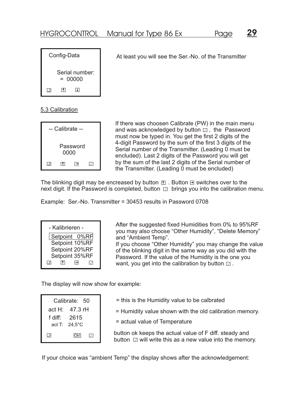 Hygrocontrol manual for type 86 ex page | COSA Xentaur Hygrocontrol Type 86 Ex User Manual | Page 30 / 33