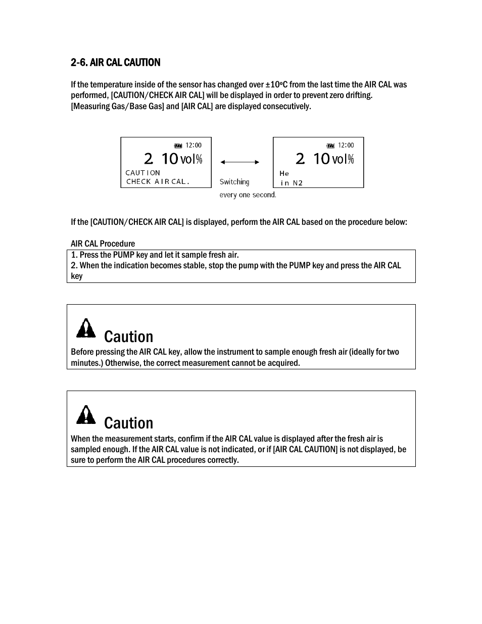 Caution | COSA Xentaur SF6 Purity Pro User Manual | Page 11 / 36