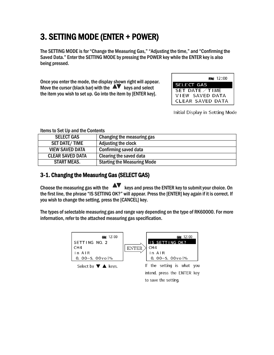 Setting mode (enter + power) | COSA Xentaur SF6 Purity Pro User Manual | Page 14 / 36