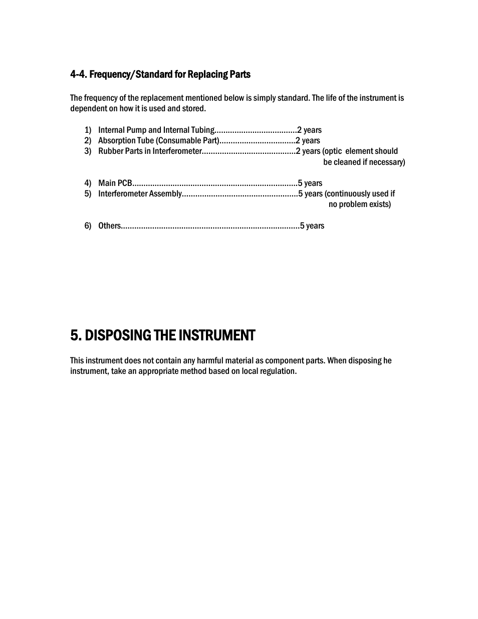 Disposing the instrument | COSA Xentaur SF6 Purity Pro User Manual | Page 17 / 36