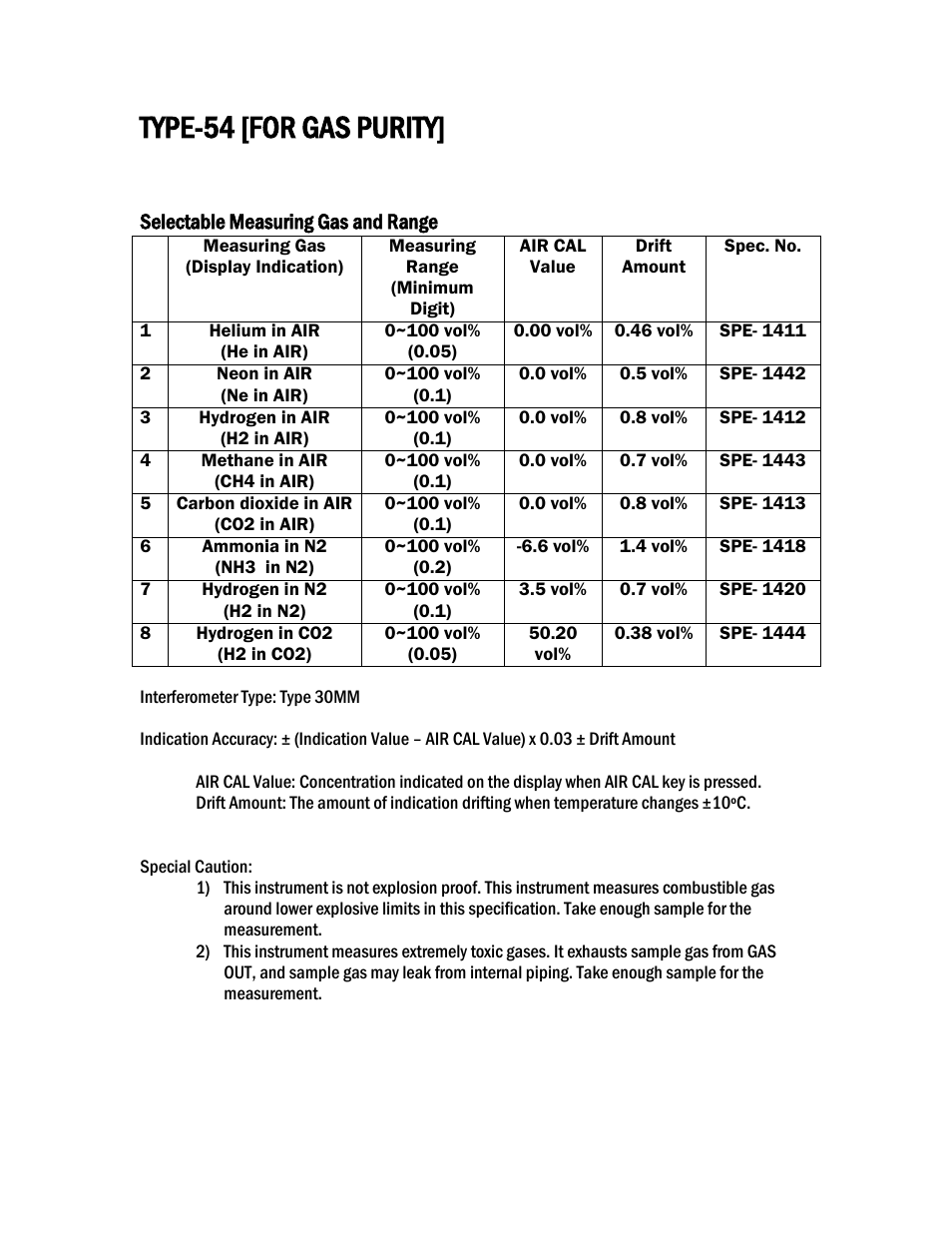 Type-54 [for gas purity | COSA Xentaur SF6 Purity Pro User Manual | Page 28 / 36