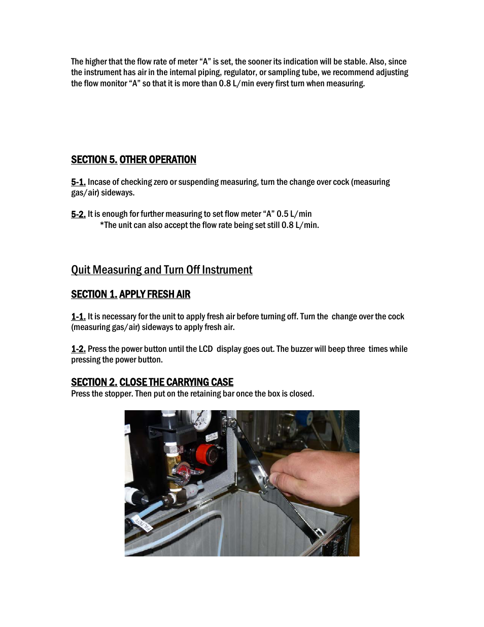 Quit measuring and turn off instrument | COSA Xentaur SF6 Purity Pro User Manual | Page 35 / 36