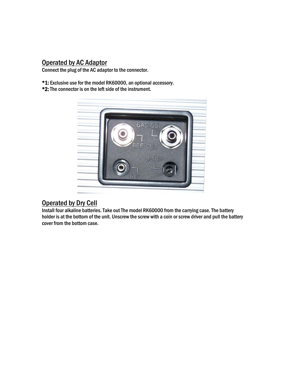 Operated by ac adaptor, Operated by dry cell | COSA Xentaur SF6 Purity Pro User Manual | Page 36 / 36