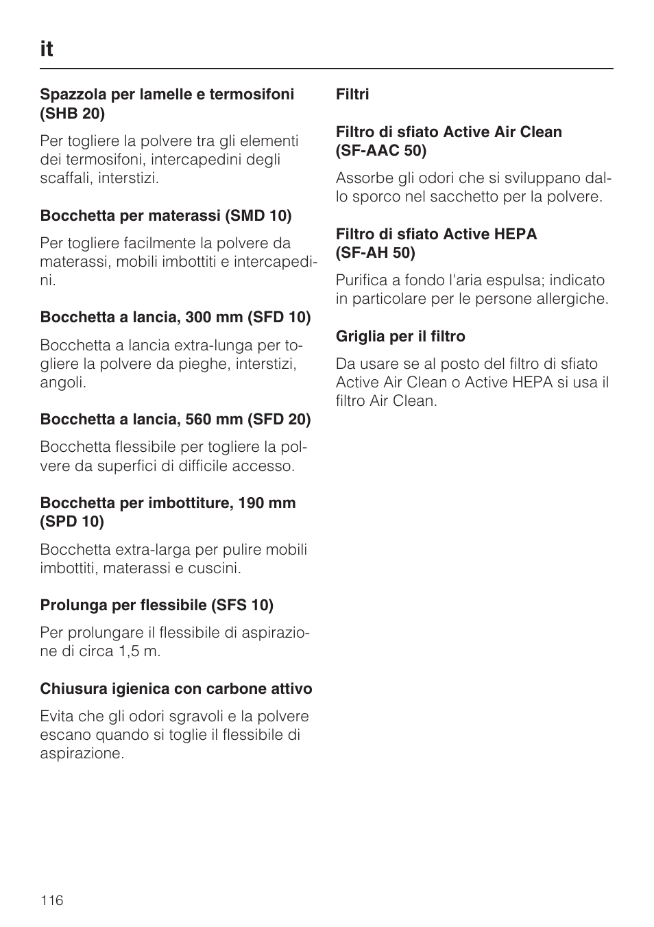 Miele S 5381 EcoLine User Manual | Page 116 / 128