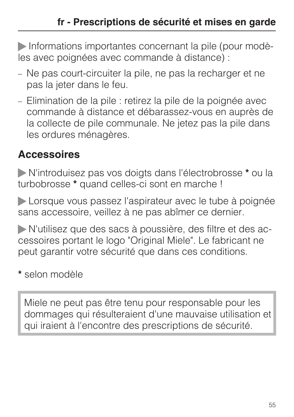 Miele S 5381 EcoLine User Manual | Page 55 / 128