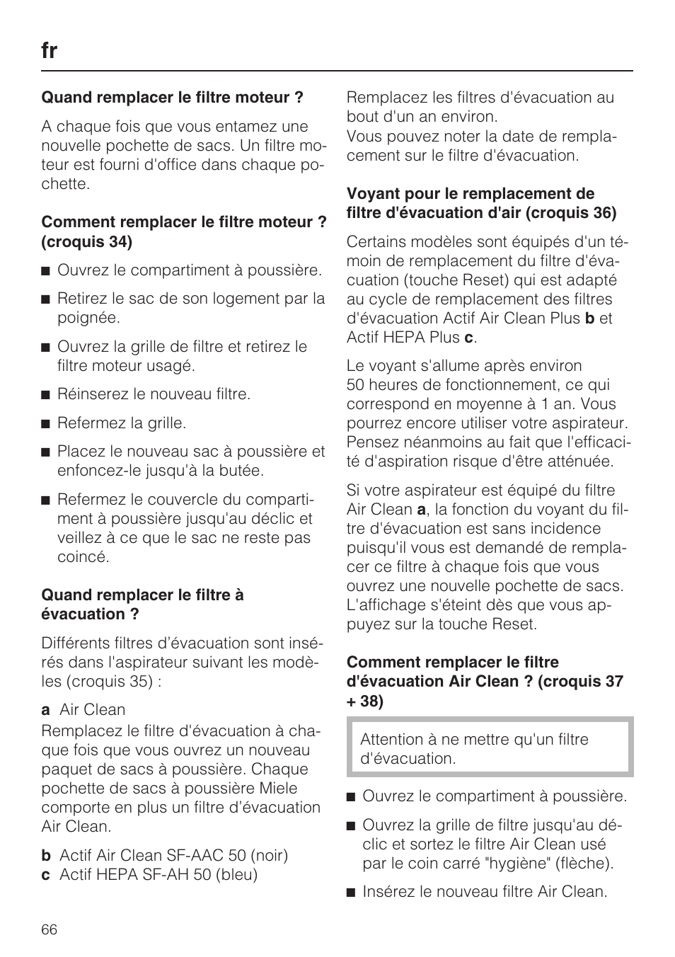 Miele S 5381 EcoLine User Manual | Page 66 / 128