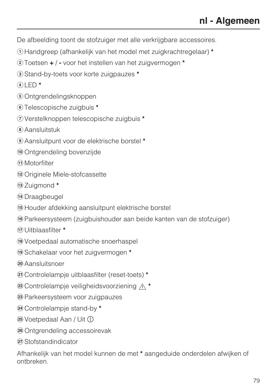 Nl - algemeen | Miele S 5381 EcoLine User Manual | Page 79 / 128