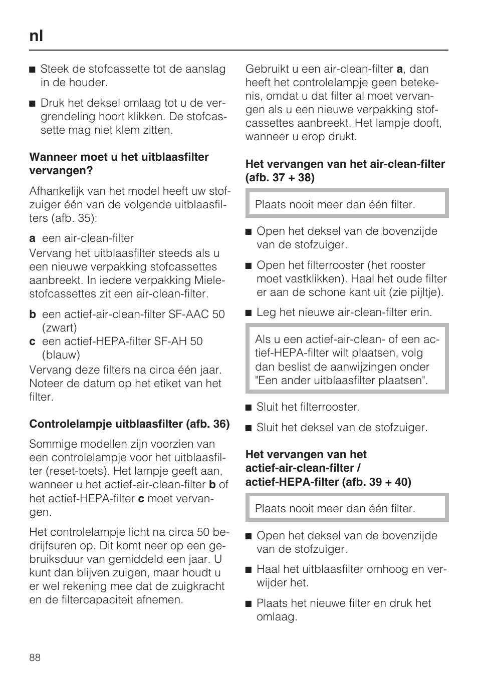 Miele S 5381 EcoLine User Manual | Page 88 / 128