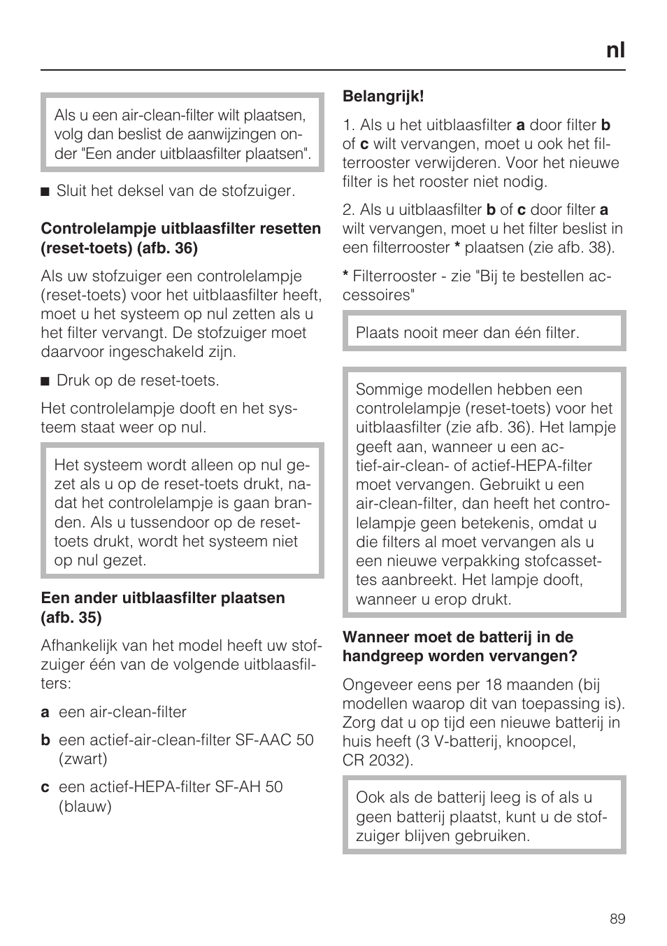 Miele S 5381 EcoLine User Manual | Page 89 / 128