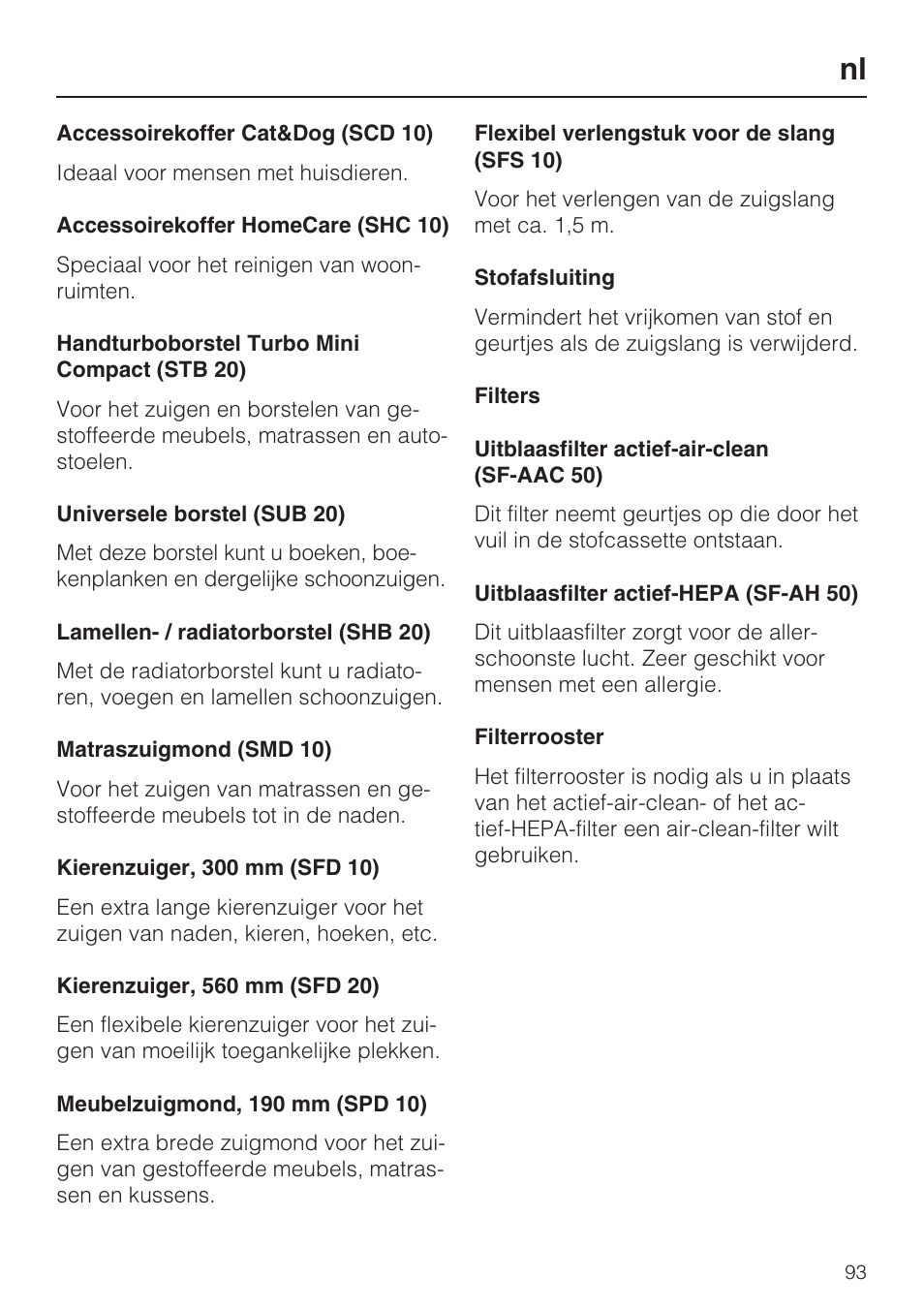 Miele S 5381 EcoLine User Manual | Page 93 / 128