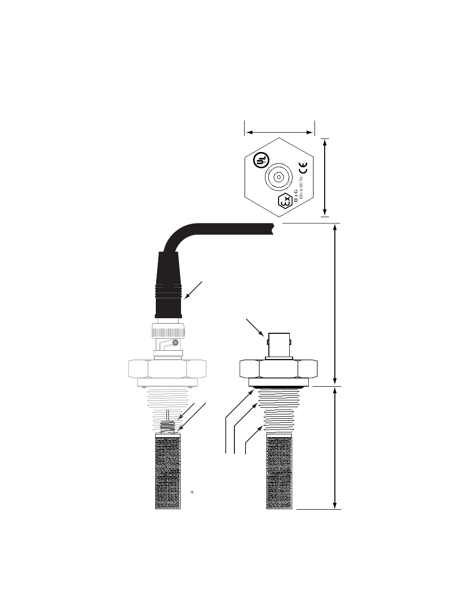 Appendix c: sensor mechanical, 230" 3" min, Xdt user’s manual appendices 38 | Flats for 1 " wrench | COSA Xentaur Xentaur XDT User Manual | Page 45 / 70