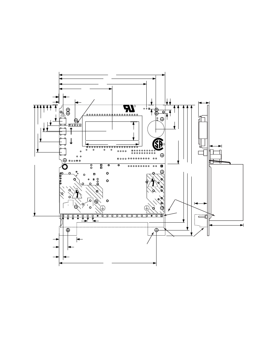 Appendix e: xdt circuit board dimensions, Xdt user’s manual appendices 40, Pluggable screw terminal connector outline | Side view top view, Cl c l | COSA Xentaur Xentaur XDT User Manual | Page 47 / 70