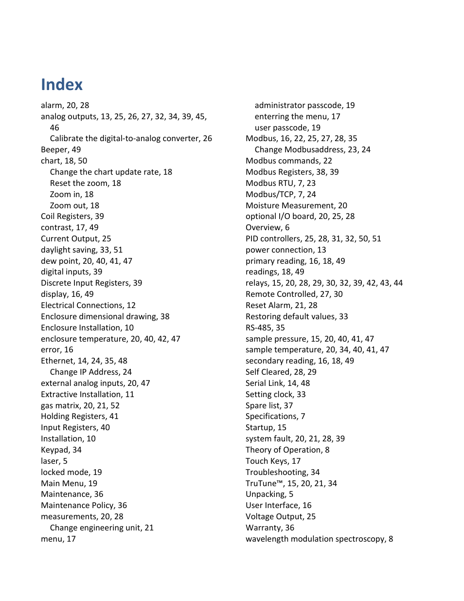 Index | COSA Xentaur Xentaur XDTL-HT User Manual | Page 55 / 56