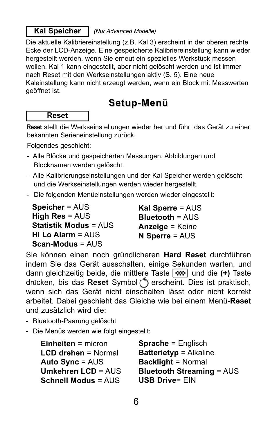 6setup-menü setup-menü | DeFelsko PosiTector 6000 v.7.3 Quick Guide User Manual | Page 24 / 38