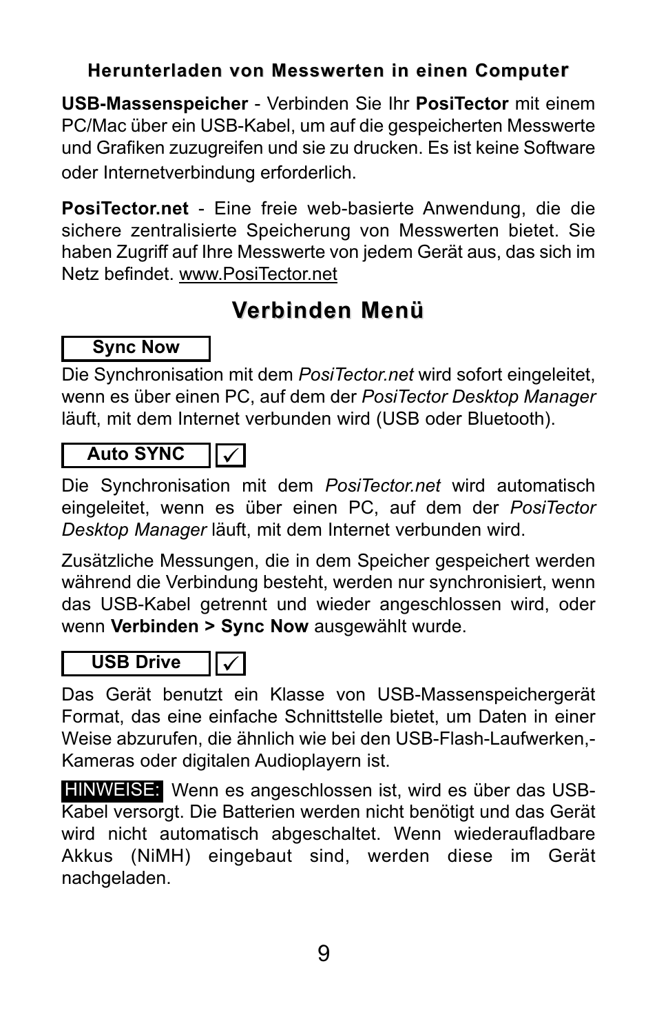 Verbinden menü | DeFelsko PosiTector 6000 v.7.3 Quick Guide User Manual | Page 27 / 38