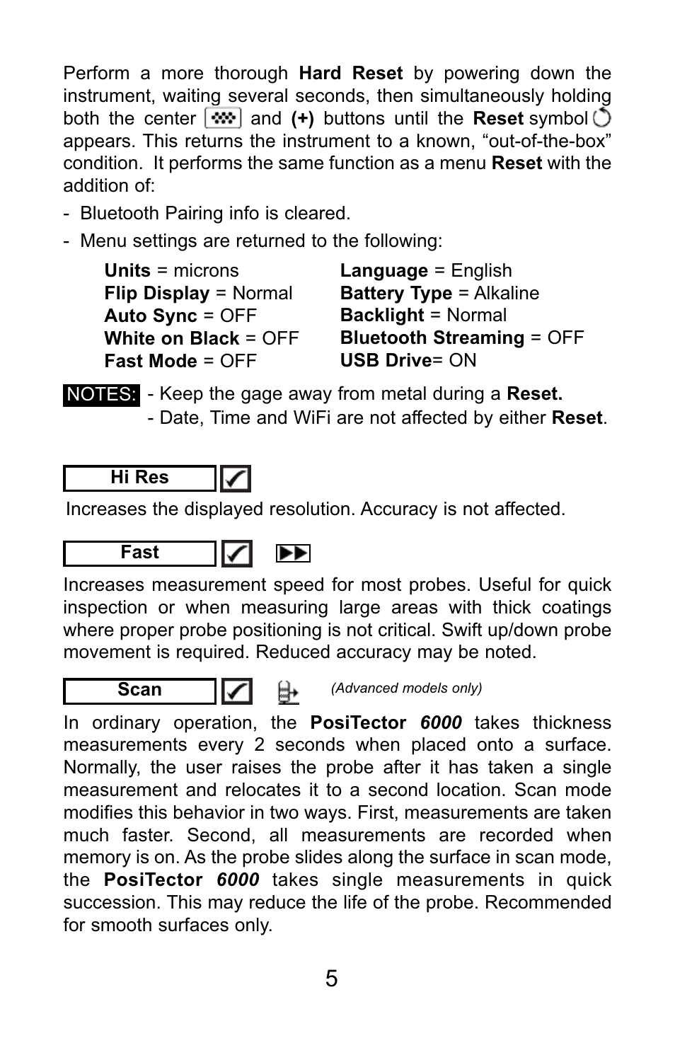 DeFelsko PosiTector 6000 v.7.3 Quick Guide User Manual | Page 6 / 38