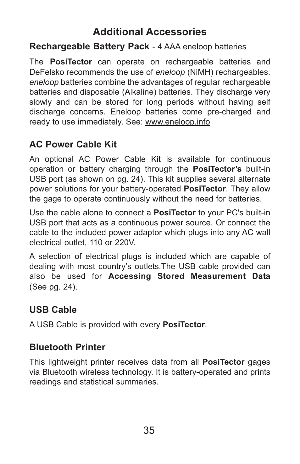 35 additional accessories | DeFelsko PosiTector 6000 v.7.3 Full Manual User Manual | Page 38 / 44