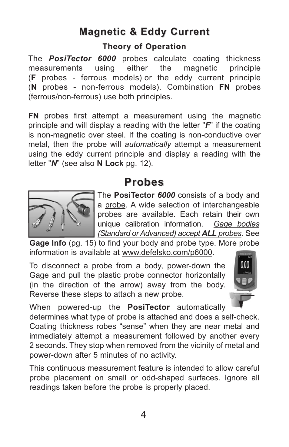 Probes | DeFelsko PosiTector 6000 v.7.3 Full Manual User Manual | Page 7 / 44