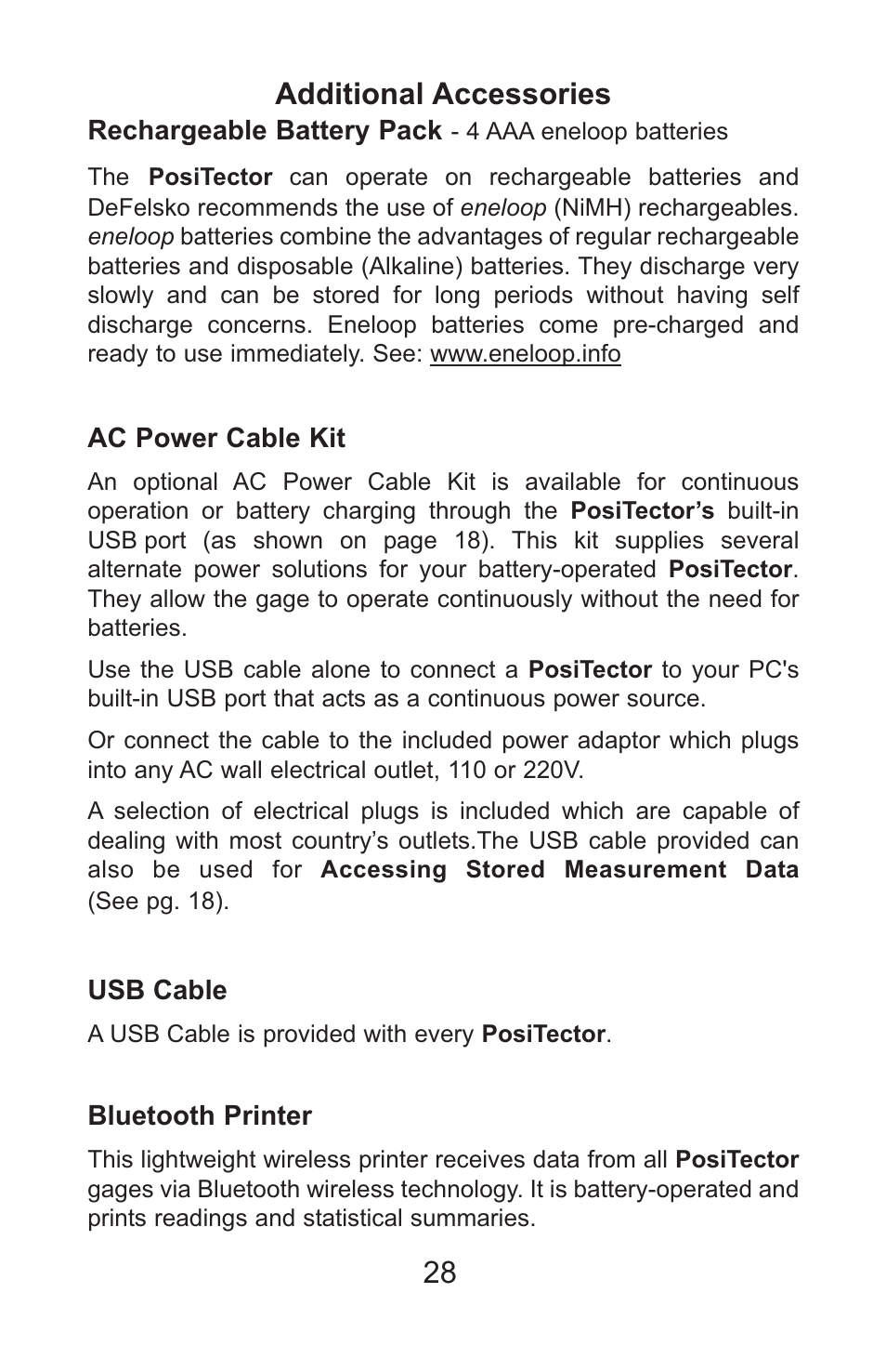 28 additional accessories | DeFelsko PosiTector SPG v.1.1 Full Manual User Manual | Page 31 / 35