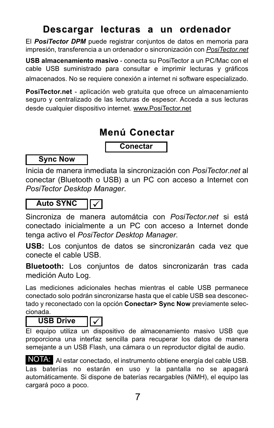 Menú conectar | DeFelsko PosiTector DPM v.3.1 Quick Guide User Manual | Page 17 / 38