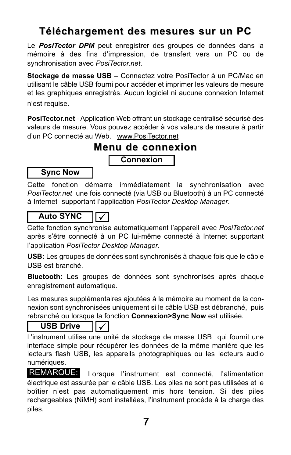 Menu de connexion | DeFelsko PosiTector DPM v.3.1 Quick Guide User Manual | Page 35 / 38