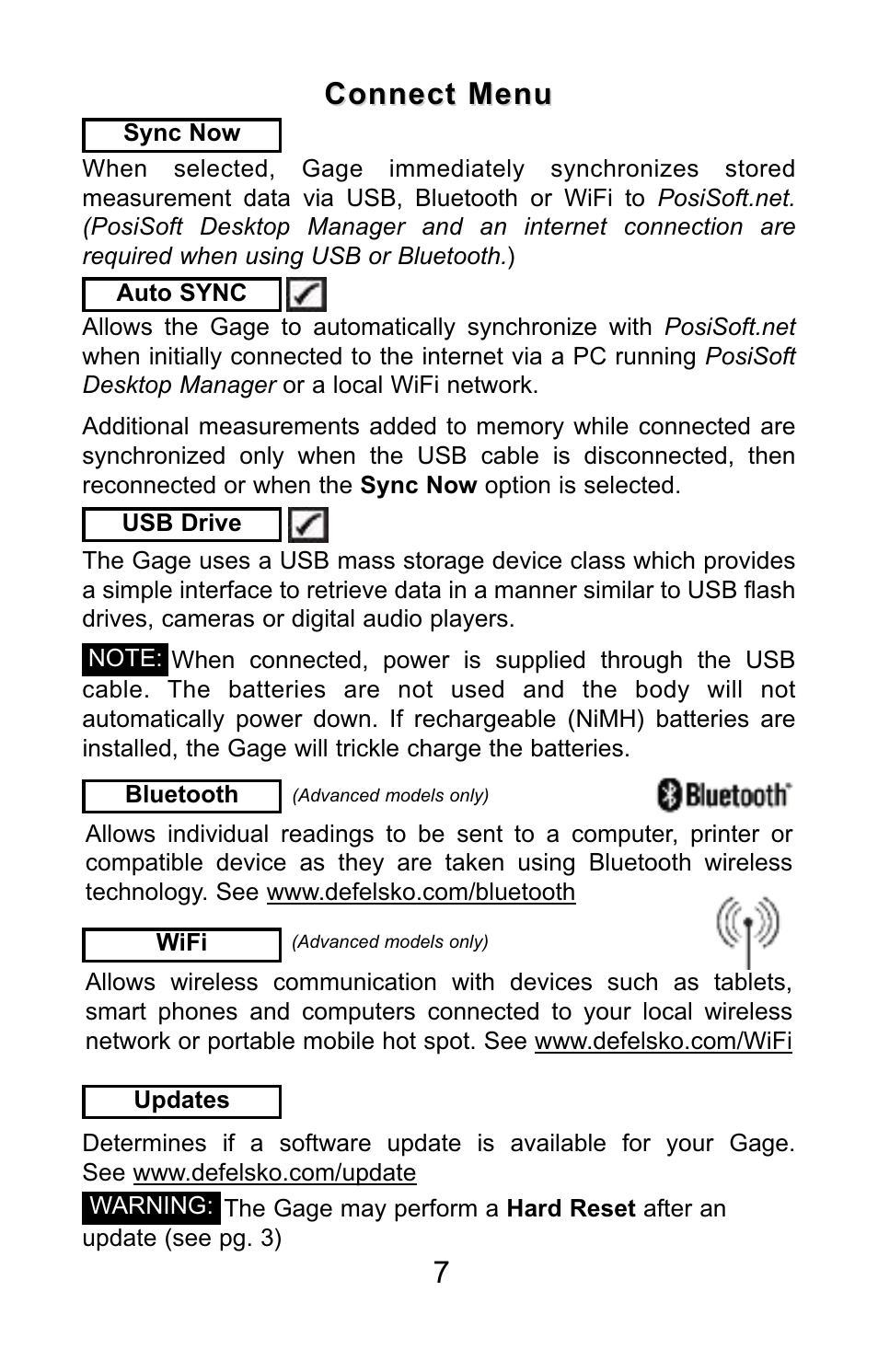 Connect menu | DeFelsko PosiTector DPM v.3.1 Quick Guide User Manual | Page 8 / 38