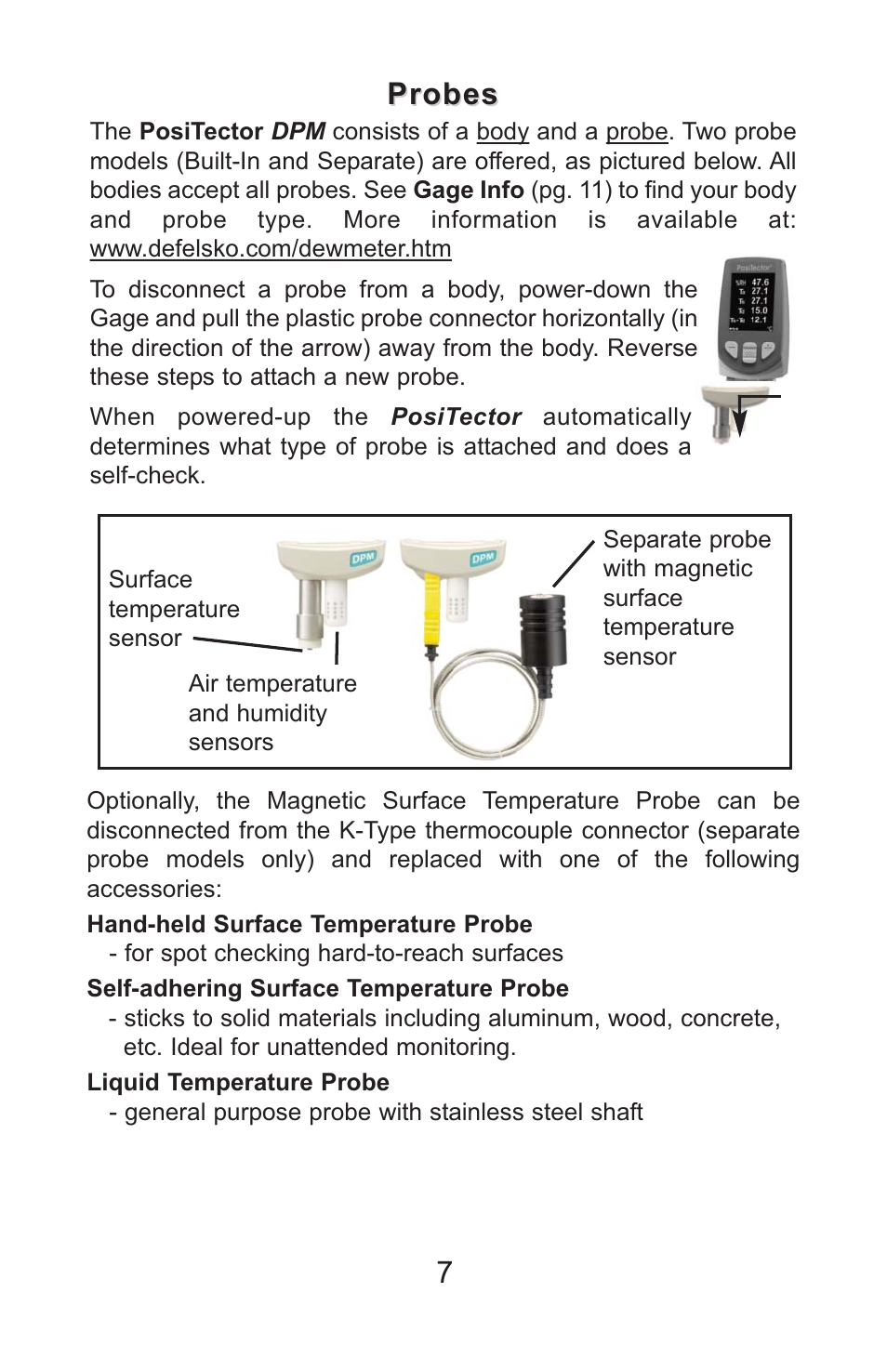 Probes | DeFelsko PosiTector DPM v.3.1 Full Manual User Manual | Page 10 / 35
