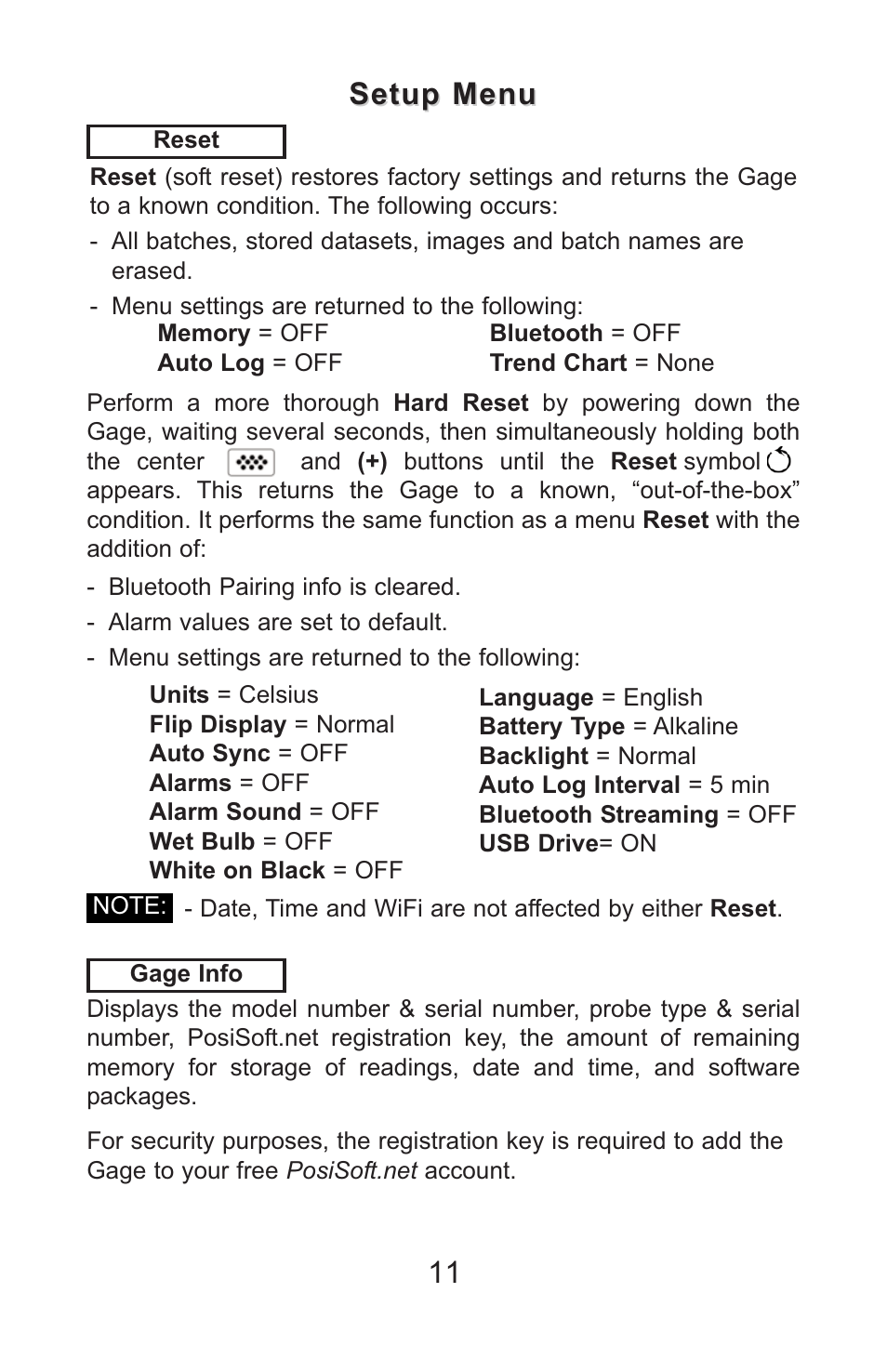 Setup menu | DeFelsko PosiTector DPM v.3.1 Full Manual User Manual | Page 14 / 35