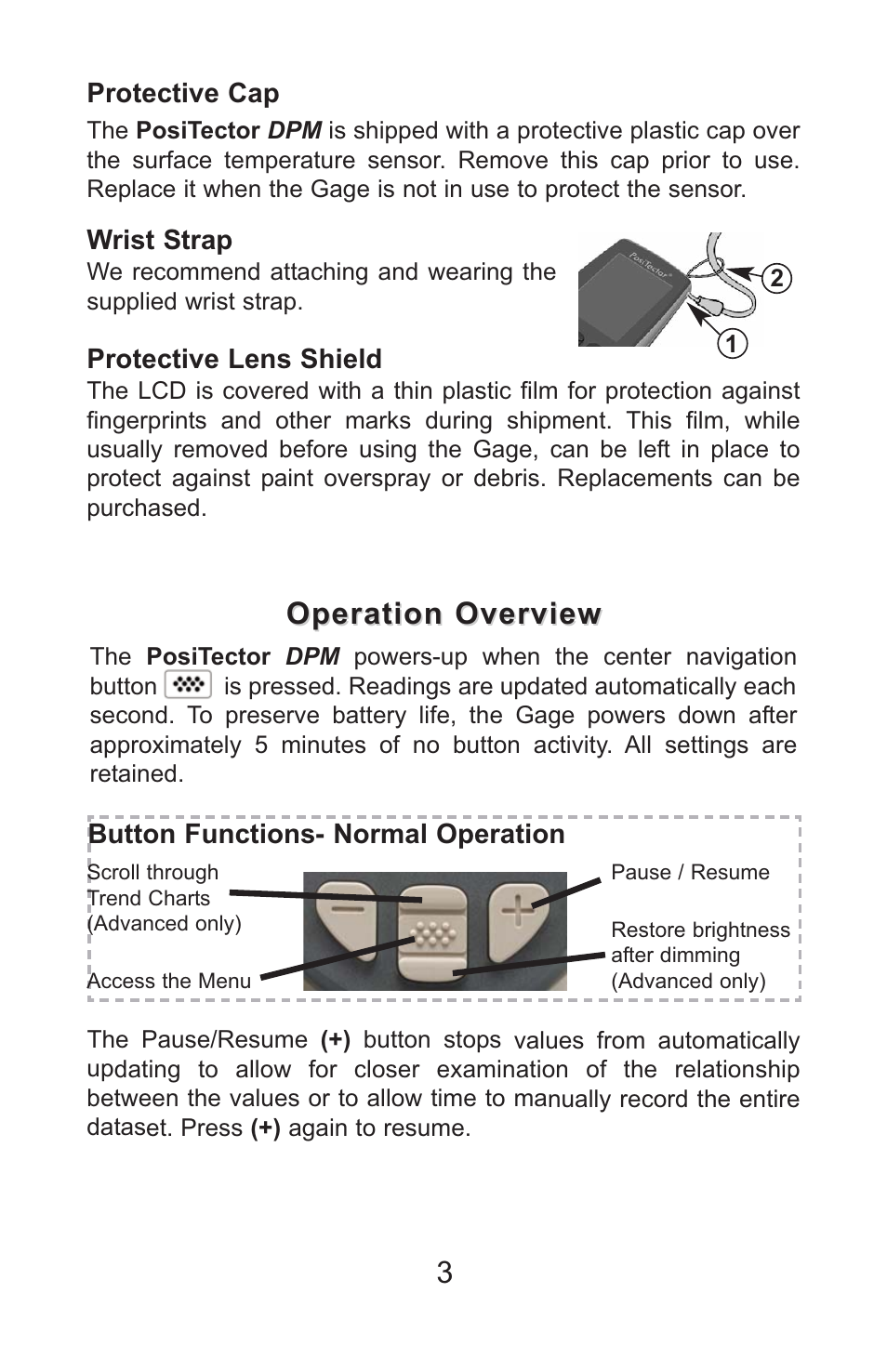 3operation overview operation overview | DeFelsko PosiTector DPM v.3.1 Full Manual User Manual | Page 6 / 35