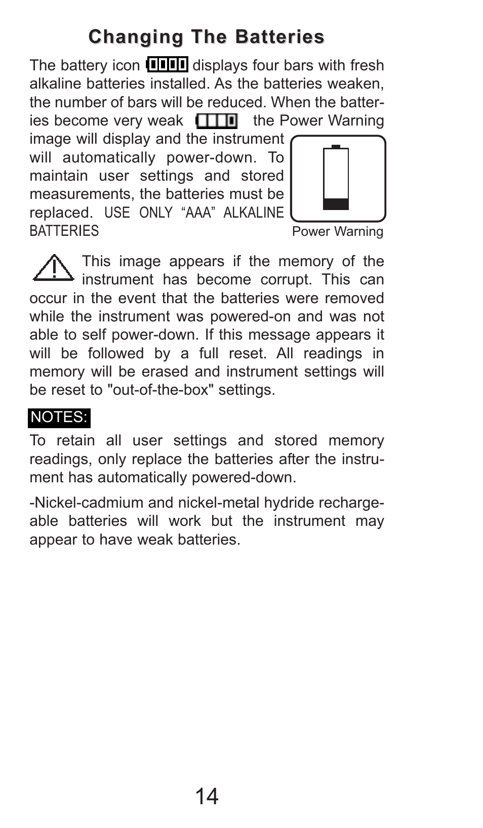 Changing the batteries | DeFelsko PosiTector DPM v.2.0 User Manual | Page 14 / 16