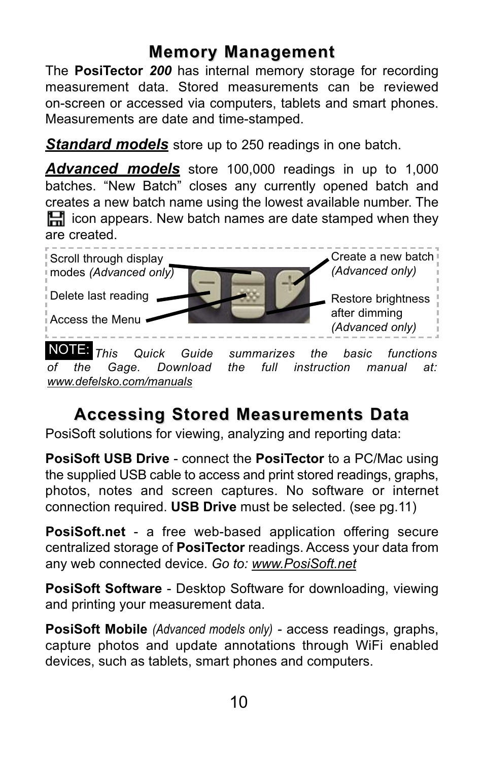 DeFelsko PosiTector 200 v.3.0 Quick Guide User Manual | Page 11 / 57