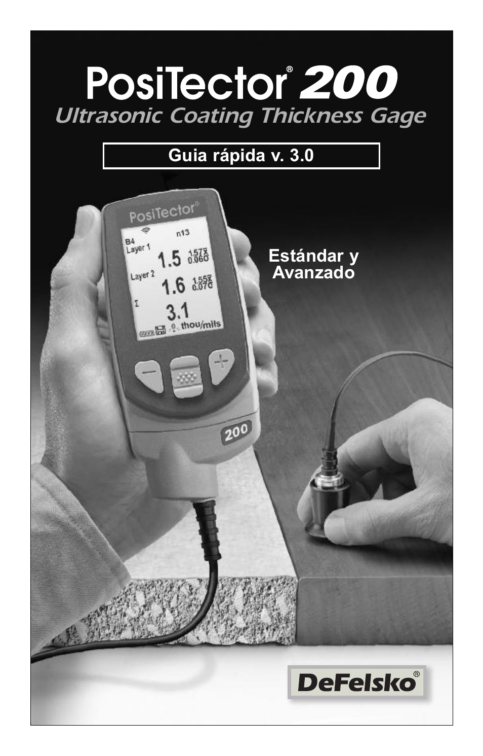 Ultrasonic coating thickness gage | DeFelsko PosiTector 200 v.3.0 Quick Guide User Manual | Page 14 / 57