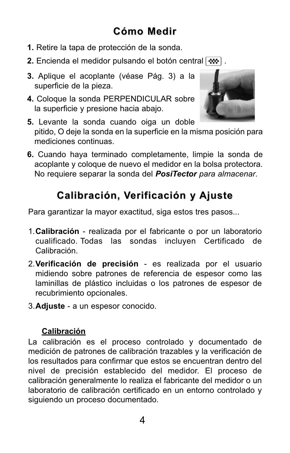 Cómo medir | DeFelsko PosiTector 200 v.3.0 Quick Guide User Manual | Page 18 / 57